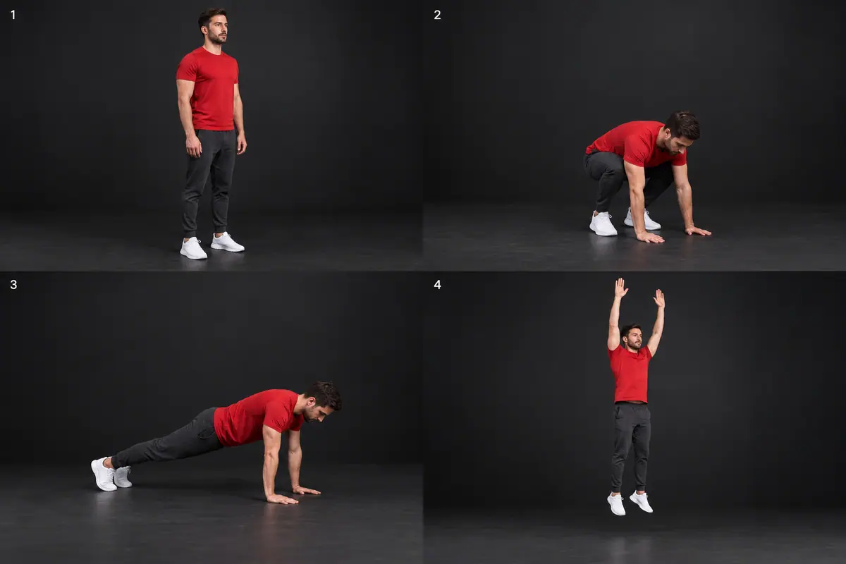 Burpee illustration from the app