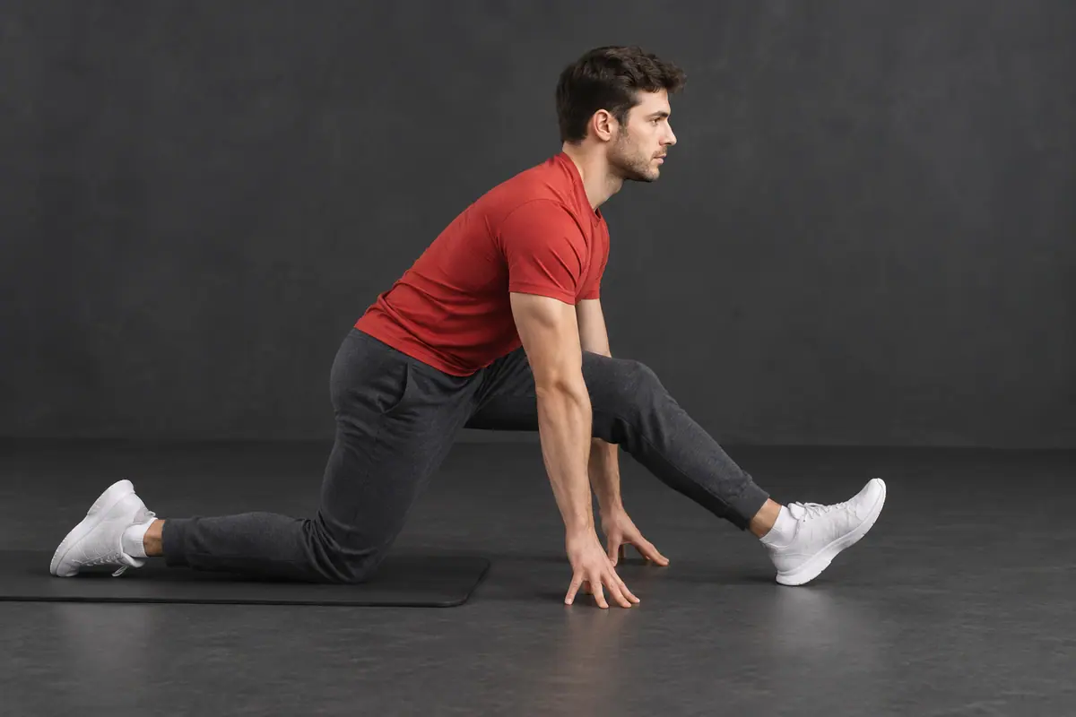 Half split stretch illustration from the app